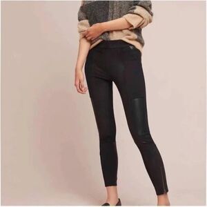 Anthropologie Faux Suede Leather Patchwork Leggings